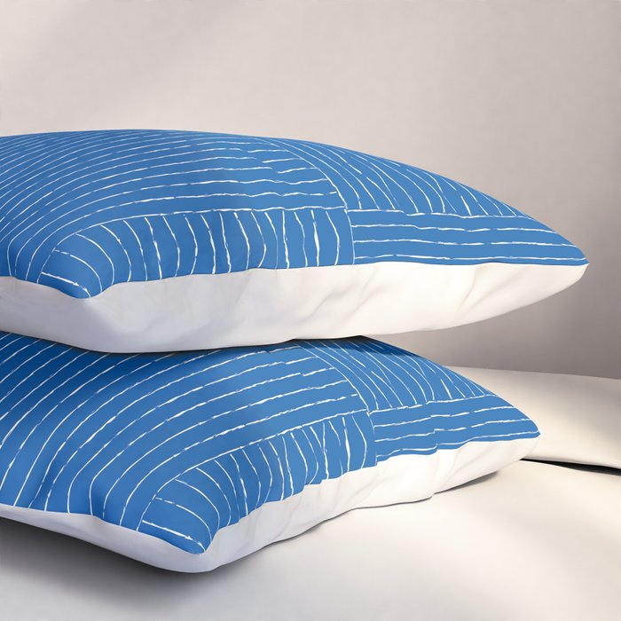 Lines III (Sapphire Blue) Pillow Sham Gallery Image 3