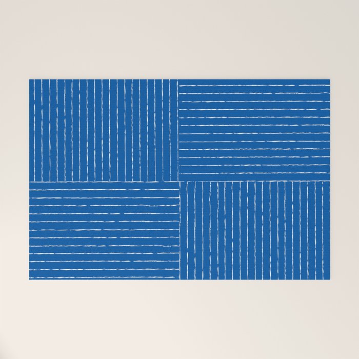 Lines III (Sapphire Blue) Welcome Mat Gallery Image 1