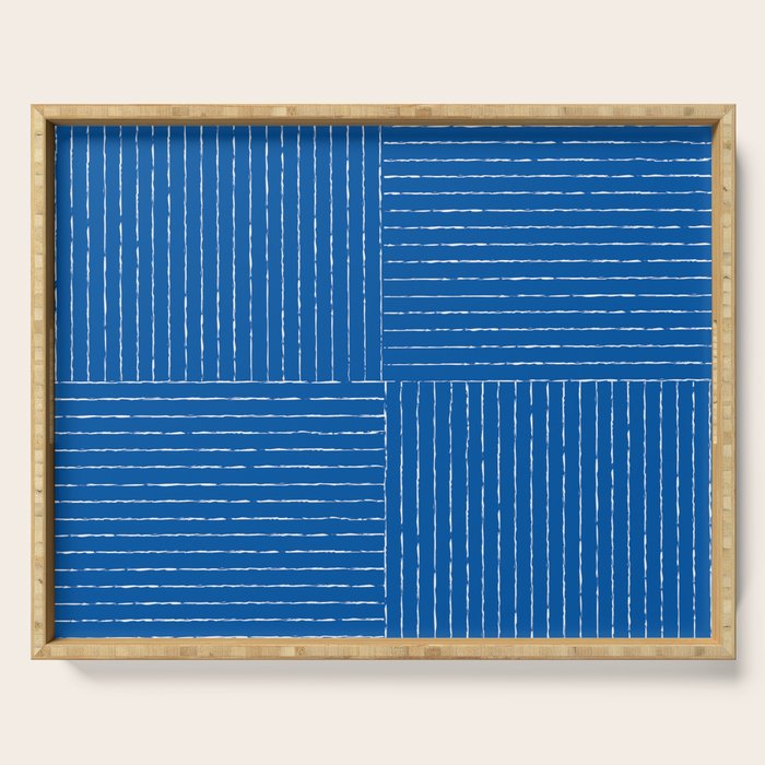 Lines III (Sapphire Blue) Serving Tray Gallery Image 1