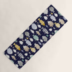 Fresh fish on dark navy blue pattern Yoga Mat Gallery Image 1