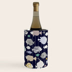 Fresh fish on dark navy blue pattern Wine Chiller Gallery Image 3