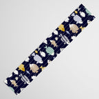 Fresh fish on dark navy blue pattern Table Runner Gallery Image 3