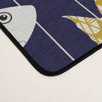 Fresh fish on dark navy blue pattern Desk Mat Gallery Image 4
