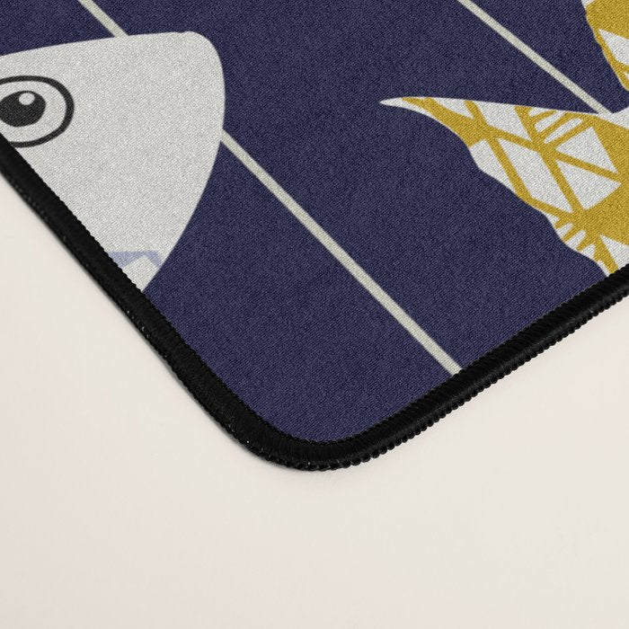 Fresh fish on dark navy blue pattern Desk Mat Gallery Image 4