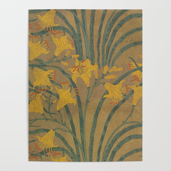 Day Lilies II by Walter Crane Poster Gallery Image 1