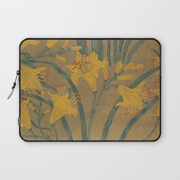 Day Lilies II by Walter Crane Laptop Sleeve Gallery Image 1