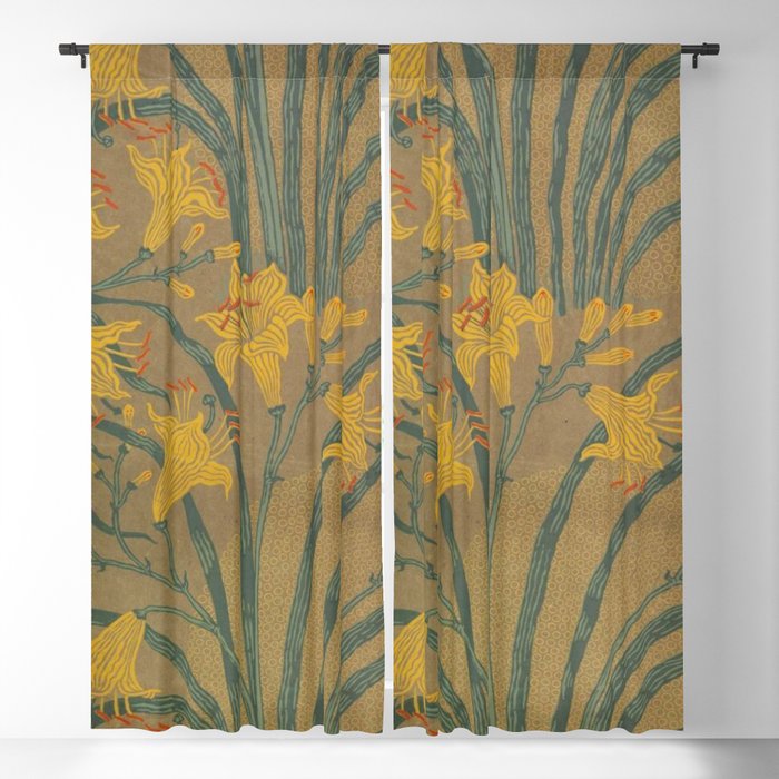 Day Lilies II by Walter Crane Window Curtain Gallery Image 1