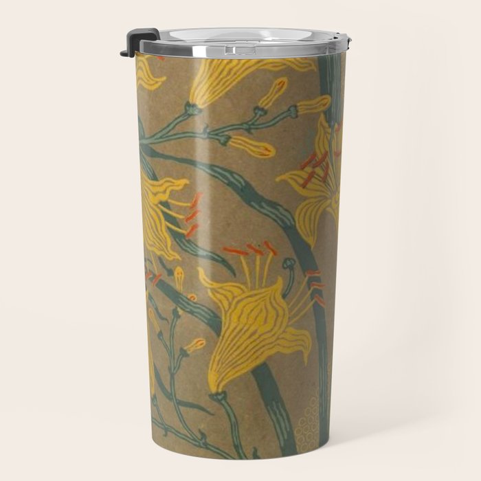 Day Lilies II by Walter Crane Travel Mug Gallery Image 3