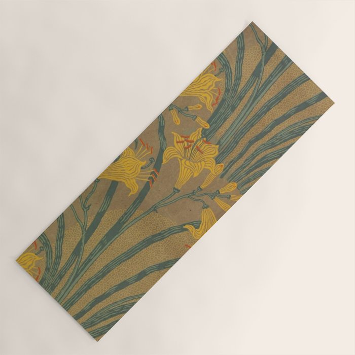 Day Lilies II by Walter Crane Yoga Mat Gallery Image 1