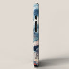 Before the Storm - an abstract acrylic and ink piece in blues, white, pink, and red iPhone Case Gallery Image 2
