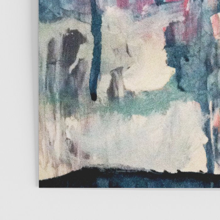 Before the Storm - an abstract acrylic and ink piece in blues, white, pink, and red Poster Gallery Image 3