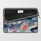 Before the Storm - an abstract acrylic and ink piece in blues, white, pink, and red Laptop Sleeve Gallery Image 2