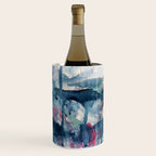 Before the Storm - an abstract acrylic and ink piece in blues, white, pink, and red Wine Chiller Gallery Image 2