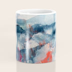 Before the Storm - an abstract acrylic and ink piece in blues, white, pink, and red Coffee Mug Gallery Image 4