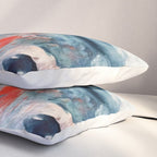 Before the Storm - an abstract acrylic and ink piece in blues, white, pink, and red Pillow Sham Gallery Image 3