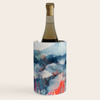 Before the Storm - an abstract acrylic and ink piece in blues, white, pink, and red Wine Chiller Gallery Image 1