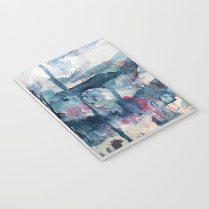 Before the Storm - an abstract acrylic and ink piece in blues, white, pink, and red Notebook Gallery Image 3