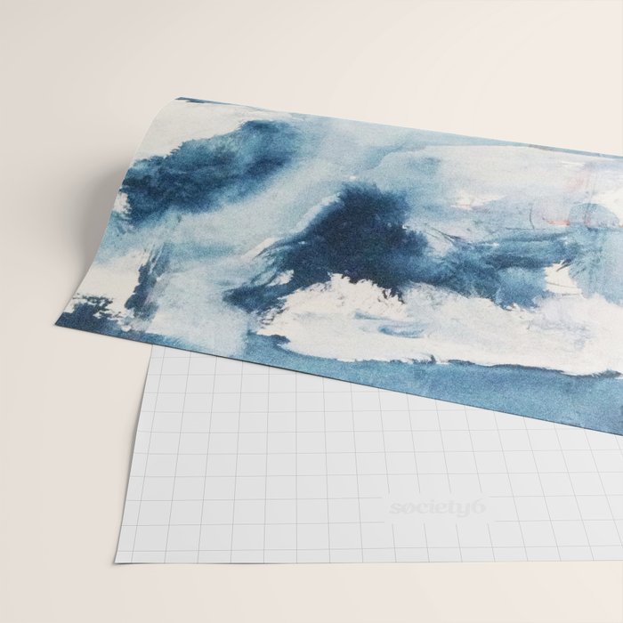 Before the Storm - an abstract acrylic and ink piece in blues, white, pink, and red Wrapping Paper Gallery Image 2