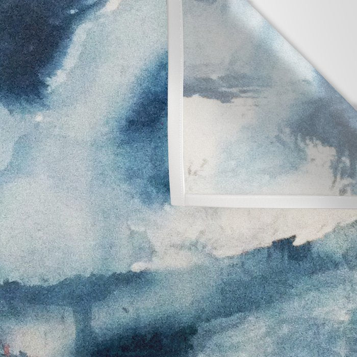 Before the Storm - an abstract acrylic and ink piece in blues, white, pink, and red Wall Tapestry Gallery Image 3