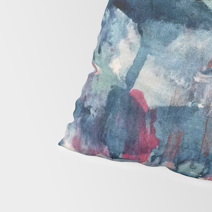 Before the Storm - an abstract acrylic and ink piece in blues, white, pink, and red Pillow Sham Gallery Image 4