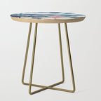 Before the Storm - an abstract acrylic and ink piece in blues, white, pink, and red Side Table Gallery Image 1