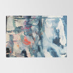 Before the Storm - an abstract acrylic and ink piece in blues, white, pink, and red Rug Gallery Image 2