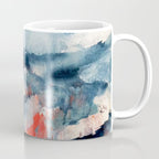 Before the Storm - an abstract acrylic and ink piece in blues, white, pink, and red Coffee Mug Gallery Image 1