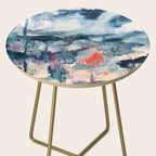 Before the Storm - an abstract acrylic and ink piece in blues, white, pink, and red Side Table Gallery Image 2