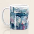Before the Storm - an abstract acrylic and ink piece in blues, white, pink, and red Coffee Mug Gallery Image 3