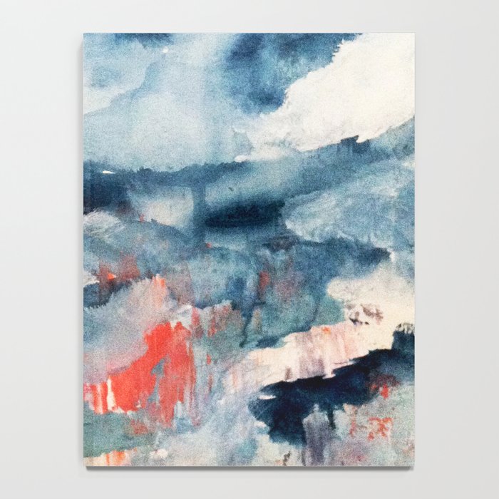 Before the Storm - an abstract acrylic and ink piece in blues, white, pink, and red Notebook Gallery Image 4