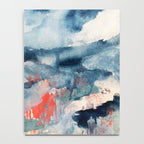 Before the Storm - an abstract acrylic and ink piece in blues, white, pink, and red Notebook Gallery Image 4