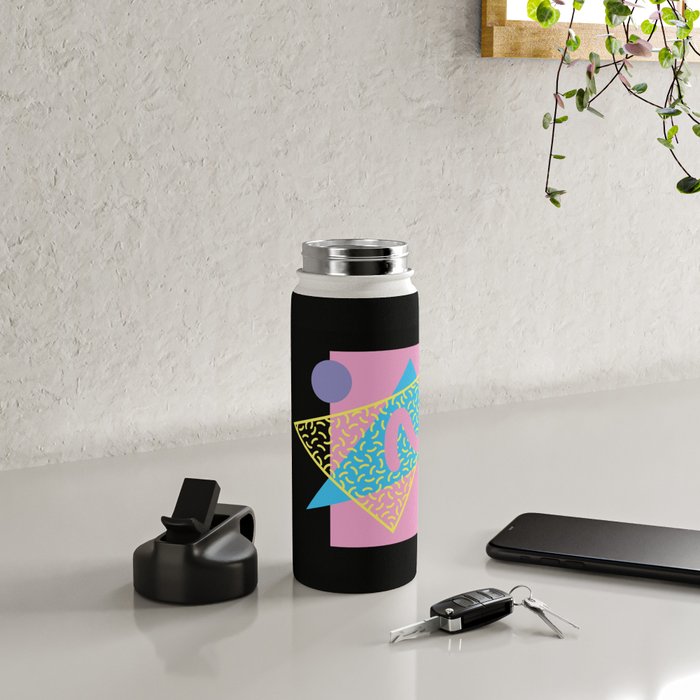 Memphis pattern 71 - 80s / 90s Retro Water Bottle Gallery Image 4