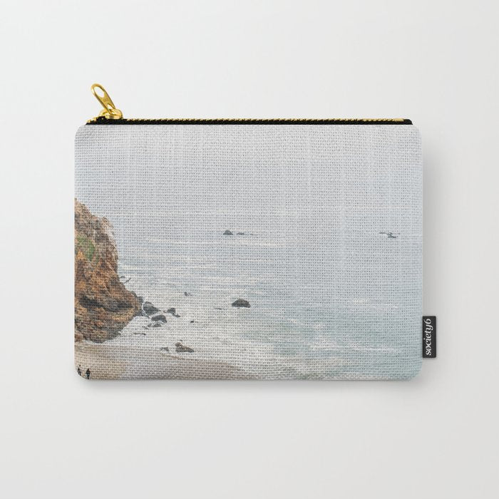 Coast in Malibu Print - Point Dume Pirate's Cove Beach - Coastal Boho Carry All Pouch Gallery Image 1