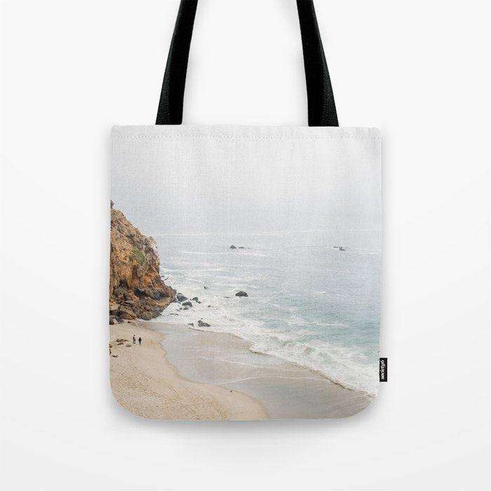 Coast in Malibu Print - Point Dume Pirate's Cove Beach - Coastal Boho Tote Bag Gallery Image 1