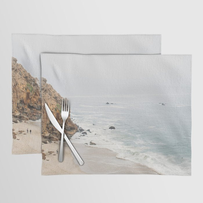 Coast in Malibu Print - Point Dume Pirate's Cove Beach - Coastal Boho Placemat Gallery Image 1