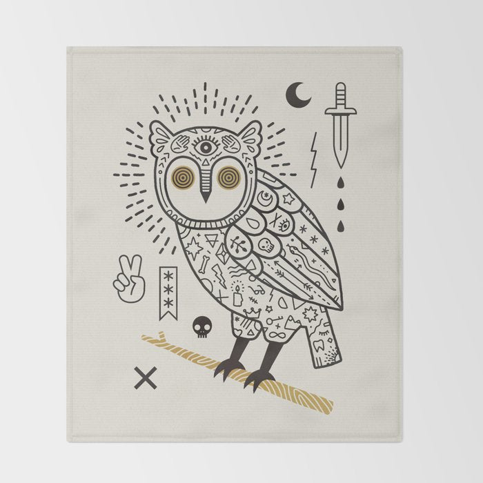 Hypno Owl Throw Blanket Gallery Image 2