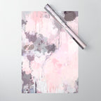 Modern Contemporary soft Pastel Pink Grey Abstract Wrapping Paper Gallery Image 1