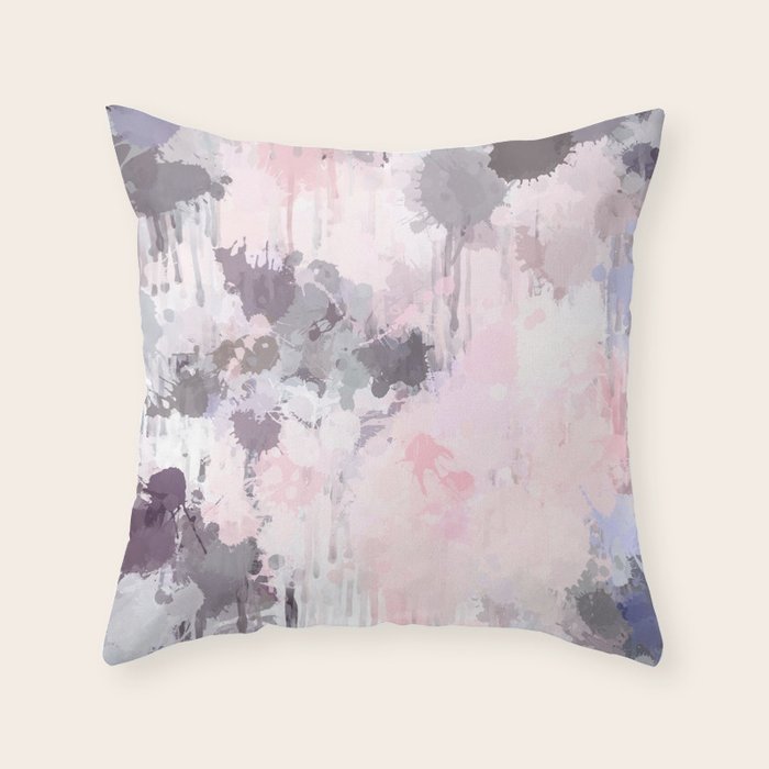 Modern Contemporary soft Pastel Pink Grey Abstract Throw Pillow Gallery Image 6