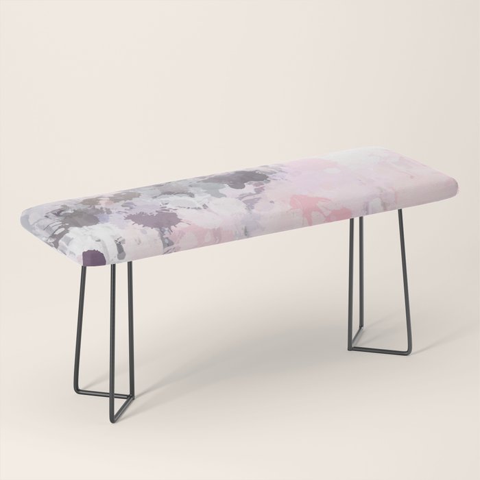 Modern Contemporary soft Pastel Pink Grey Abstract Bench Gallery Image 1