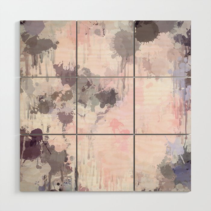 Modern Contemporary soft Pastel Pink Grey Abstract Wood Wall Art Gallery Image 1