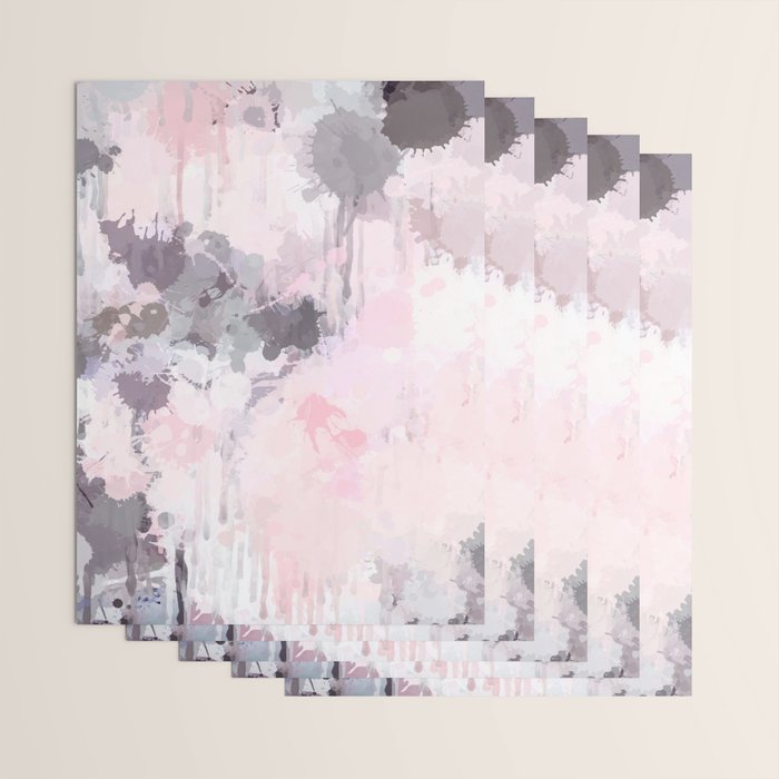 Modern Contemporary soft Pastel Pink Grey Abstract Wrapping Paper Gallery Image 3