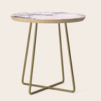 Modern Contemporary soft Pastel Pink Grey Abstract Side Table Gallery Image 1