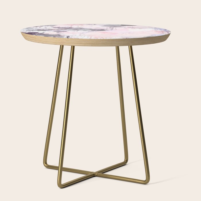 Modern Contemporary soft Pastel Pink Grey Abstract Side Table Gallery Image 1