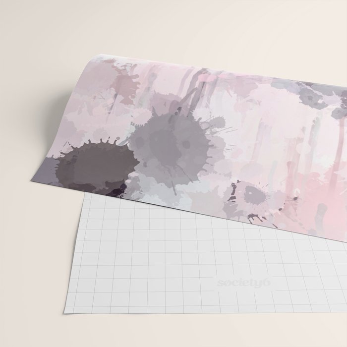 Modern Contemporary soft Pastel Pink Grey Abstract Wrapping Paper Gallery Image 2