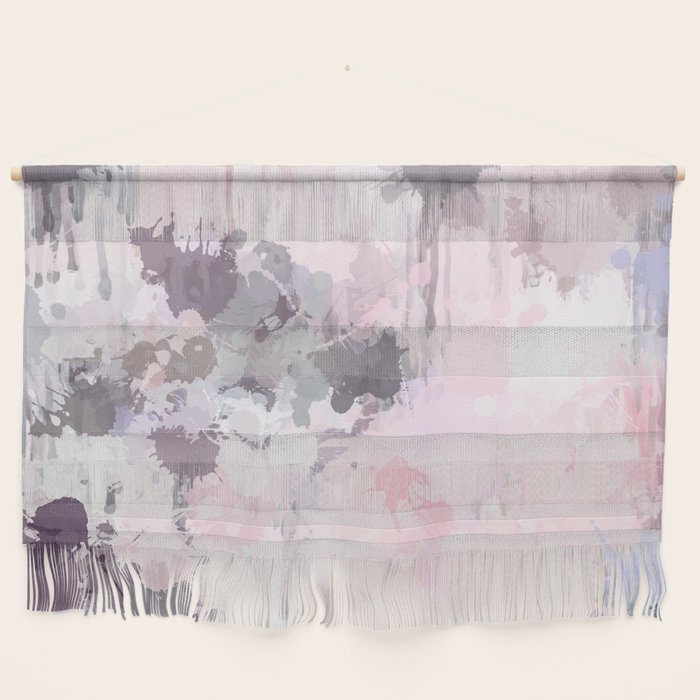 Modern Contemporary soft Pastel Pink Grey Abstract Wall Hanging Gallery Image 1
