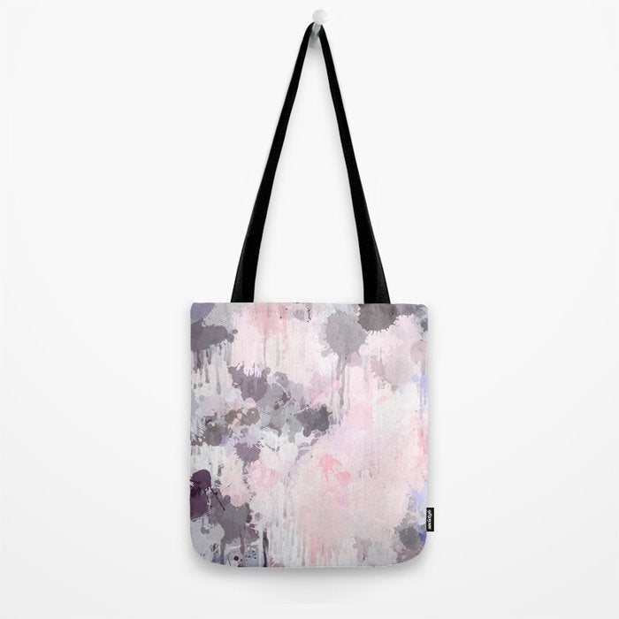 Modern Contemporary soft Pastel Pink Grey Abstract Tote Bag Gallery Image 2