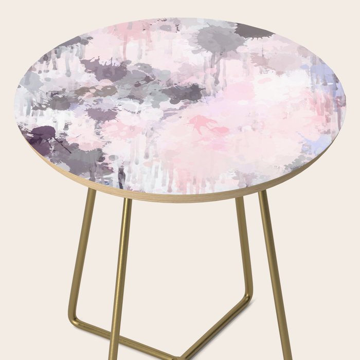 Modern Contemporary soft Pastel Pink Grey Abstract Side Table Gallery Image 2