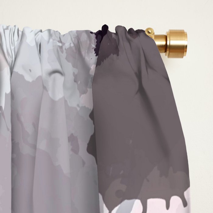 Modern Contemporary soft Pastel Pink Grey Abstract Window Curtain Gallery Image 2