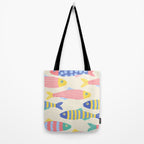 SEA LA VIE - Coastal Pun Fish Art with dots and stripes  Tote Bag Gallery Image 2
