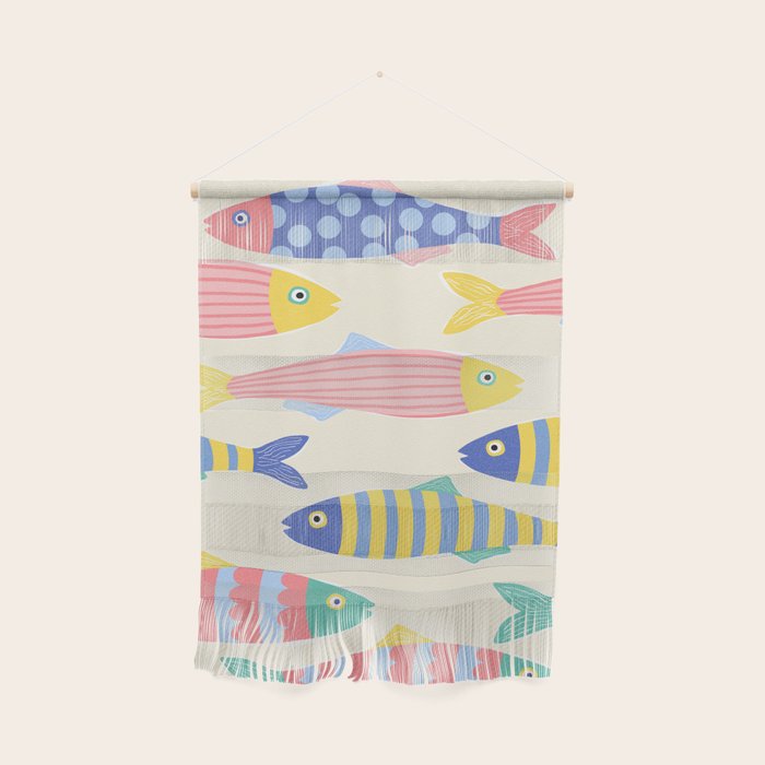 SEA LA VIE - Coastal Pun Fish Art with dots and stripes  Wall Hanging Gallery Image 1